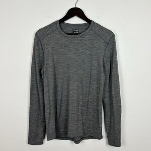 Icebreaker Men's Grey 100% Merino Wool Base Layer Long Sleeve Size Medium